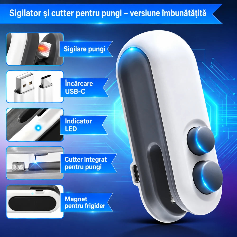 Mini aparat sigilat pungi USB-C